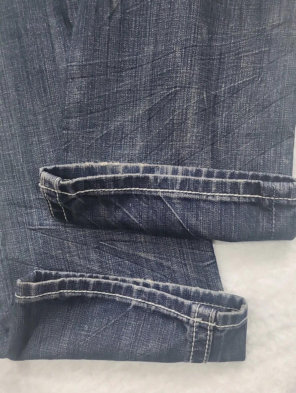 Mek Denim Men's Distressed Straight Leg Western Dubai Denim Jeans 34